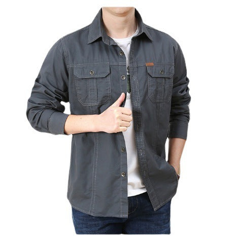 Large Size Loose Overalls Long Sleeve Shirt