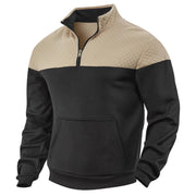 Winter Heavy Fleece-lined Casual Loose Multicolor Men's Plus Size Stand Collar Zipper Sweater