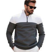 Winter Heavy Fleece-lined Casual Loose Multicolor Men's Plus Size Stand Collar Zipper Sweater