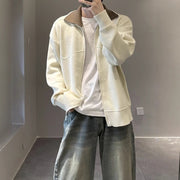 Barne Style Contrast Color Knitted Cardigan Sweater For Men