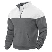 Winter Heavy Fleece-lined Casual Loose Multicolor Men's Plus Size Stand Collar Zipper Sweater