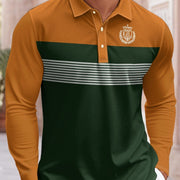 Leisure Sports Long Sleeve Spring And Autumn Button Polo Shirt