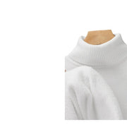 Men's Versatile Knitted Turtleneck Solid Color With Fur Sweater